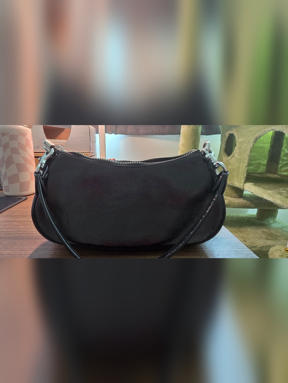 Coach Black Patent Leather Ashton Shoulder Bag With Hang Tag - Picture 5 of 6